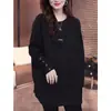 Camisas de Manga Larga de Longitud Media de Talla Grande Europea para Mujer Otoño e Invierno 2025 Nueva Holgada Aspecto Adelgazante Camisa Básica Simple