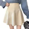 Falda de Pana Línea A para Primavera e Invierno, de Cintura Alta, Adelgazante, que Cubre la Cadera, de Cintura Alta, para Personas Bajas, Falda de Paraguas Abullonada, Falda Corta Bodycon