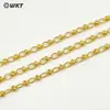 BC238 cadena grande o al por mayor latón chapado en oro de 18k textura cadena lisa collar diy hecho a mano accesorios de joyería