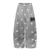 2026 Moda Street Style Tendência Fashionista Estampa Estrela Cinco Pontos Decoração Cintura Média Calça Casual Corte Sino Venda por Atacado Fonte Direta 04