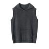Suéter de cachemira pura para mujer, chaleco holgado sin mangas con capucha, suéter informal cálido, camisa básica para otoño e invierno