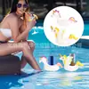 Portavasos Inflable de PVC para Agua Transfronterizo, Unicornio, para Bebidas, Cerveza, Agujero Único, Portavasos, Barra de Hielo, Fiesta en Piscina