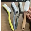 Cepillo para Zapatos con Mango Curvo, Versión Extendida, Cepillo Especial para Limpieza de Zapatos, Multifuncional para el Hogar, Cepillo de Baño de Cerdas Duras Suaves, Venta al por Mayor