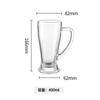 Caneca de Cerveja Comercial 500ml Caneca Grande para Chopp Copo de Água Copo de Chá Bar Copo de Vidro de Grande Capacidade Espessado com Alça