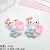 Gatitos Gemelos de Dibujos Animados Pegamento de Crema DIY para Funda de Teléfono Diadema Pinza para el Cabello Accesorios de Resina Caja de Papelería Parche Decorativo