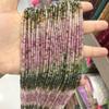 Em estoque Venda direta natural semi-transparente arco-íris gradiente turmalina superfície de corte contas redondas facetada açúcar contas soltas contas de superfície de futebol