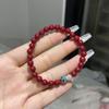 Ciervo Blanco con Pulsera de Loto Paso a Paso Pulsera de Loto Púrpura Cinnabar Oro Piedra del Sol Joyería para Mujer