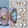 Pegatinas Transfronterizas para Uñas Nuevas Reloj de Cuenta Regresiva de Año Nuevo Lazo Copa de Champaña Fuegos Artificiales Pegatinas Adhesivas para Uñas