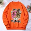 Sudadera Transfronteriza Estampado de Leopardo Salvaje Sudadera para Mujer Moderna Cálida con Capucha de Lana Casual Holgada de Forro Polar