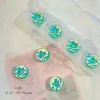 Donas Redondas de Colores Goteando Aceite Cuentas de Vidrio Pulsera Hecha a Mano DIY Cadena para Teléfono Móvil Material Accesorios de Joyería