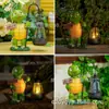 Linterna Solar con Forma de Tortuga, Adorno para Jardín, Estatua de Resina Impermeable para Exteriores con Cartel de Bienvenida, Decoración de Jardín