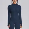 Nueva chaqueta ligera, transpirable, de secado rápido con cremallera, top de yoga, ropa deportiva para correr y fitness para mujer