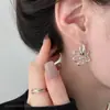 Brincos Argola Flor Vazada Estilo Francês com Toque de Luxo, Novos Brincos Versáteis Estilo Coreano para Mulheres