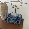 Bolsa Jeans Grande Capacidade Casual de Alto Valor Estilo Coreano Verão 2026 Nova Cor Sólida Moda Ombro Único Transversal