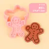 Molde de Biscoito 3D Simulado de Natal com Formas de Desenho Animado Tridimensionais, Ferramenta Doméstica para Assar, Molde de Biscoito de Prensa de Natal