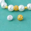 Plata Esterlina S925 Calado Malla Bola de Flores Calado Cuentas Espaciadoras Hecho a Mano DIY Pulsera de Cuentas Collar Accesorios de Joyería