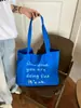 Bolso de Hombro Simple con Estampado de Letras Estilo Coreano para Mujer 2026 Verano Nuevo Bolso Tote de Tela de Nylon de Gran Capacidad de Secado Rápido