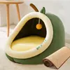 Ninho de gato outono e inverno cama de gato semi-fechada ninho de animal de estimação quente cama de cachorro lavável universal para todas as estações ninho de animal de estimação para cães pequenos