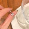 Aretes de Mariposa Flor Circonita con Brillo Fino en Forma de U con Tornillo para Uña de Hueso de Oreja Nicho Femenino Único Moda Tendencia Versátil Aretes Aretes