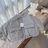 Ropa para niños, chaqueta cálida acolchada estilo coreano para niñas, nueva colección otoño/invierno, estilo bebé, lunares grises, abrigo de algodón con forro polar grueso