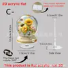 Bola de Cristal Dia dos Namorados Transfronteiriça Elemento Quente Venda Flor de Primavera 360 Giratório de Mesa Pequenos Enfeites com Pião