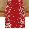 Bandera de Mesa Transfronteriza Simple Copo de Nieve Rojo Navidad Invierno Cocina Restaurante Fiesta Decoración de Mesa de Café Venta al por Mayor de Fábrica