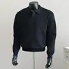 Suéter tipo polo para hombre estilo Old Money con cuello camisero, cuello en V, cuello de gaviota, tejido de punto de manga larga para otoño e invierno, venta al por mayor de fábrica transfronteriza