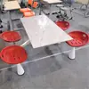 Mesas y Sillas para Comedor de Estudiantes de Preparatoria, Juego de Mesa y Sillas Dedicado para Comedor de Personal de Fábrica de Empresa para 4 o 6 Personas