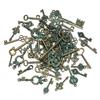 Colgante de llave de aleación mixta vintage de plata antigua, verde antiguo, llavero de amor, joyería DIY