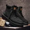 Tendencia de Moda Botas Martin de Caña Alta Botas de Trabajo Otoño/Invierno Nuevas Botas Amarillas Grandes para Hombre Antideslizantes Resistentes al Desgaste Botas de Motocicleta con Puntera Grande