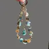 Pingente de Celular Borboleta Flor com Contas de Cristal, Corrente de Pulso Elegante e Doce de Abóbora com Toque de Luxo, Abóbora de Cristal