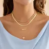Collar de diamantes con cadena de clavícula de diamantes de imitación de moda transfronteriza europea y americana para mujer, cadena de metal geométrica multicapa con diamantes