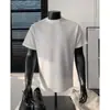 Camiseta de verano para hombre de manga corta con diseño texturizado y plisado, cuello redondo, estilo cleanfit, adecuada como capa interior o capa base