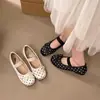 Zapatos de mujer de estilo francés para la noche con lunares, nuevos bailarinas de otoño 2026 para combinar con faldas, zapatos planos poco profundos Mary Jane