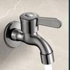 Grifo de acero inoxidable 304 para lavadora, color gris pistola, extra grueso, 4 puntos, para cocina, baño, fregona a prueba de salpicaduras, boquilla de agua para piscina