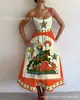 Nuevo vestido de tirantes casual, elegante y con estilo, estampado digital transfronterizo para mujer, vestido de verano