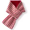 Bufanda Nueva 100% Cachemira Pura Patrón Príncipe de Gales Otoño Invierno Cálida Anti-frío Cuello Protector Unisex Versátil Longitud Media Bufanda Pequeña