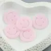 Colgante llavero de acrílico de color sólido de 24 mm con esmalte, plano, de doble cara con cara sonriente, accesorios de joyería hechos a mano DIY