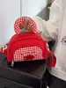 Bolso de Mano a Cuadros con Bordado de Manzana 2026 con Asa Acolchada, Bolso Cruzado Estilo Juvenil, Mini Bolso Lindo