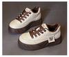 Sapatos de plataforma femininos com forro de lã de pão 2024 super macios novos sapatos femininos casuais para todos os jogos tênis quentes da moda calçados esportivos de algodão