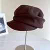 Chapéu de Equitação Estilo Zhang Jingyi para Mulheres, Boina de Lã Mista Outono e Inverno, Chapéu Fashion Estilo Japonês Ca4
