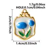 Pingente Série de Flores Transfronteiriça Europeia e Americana Tulipa Colorida com Gotejamento de Óleo Acessórios para Joias DIY Acessórios de Aço Inoxidável