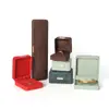 Caja de Joyería de Gamuza de Gama Alta con Etiqueta Dorada, Caja para Joyería, Aretes, Anillos, Caja para Collares, Caja de Empaque para Colgantes Curvos y Pulseras