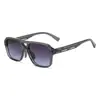 Gafas de Sol Cuadradas de Moda Europeas y Americanas Transfronterizas con Doble Puente y Diseño Único de Varillas Caladas, Lentes Decorativas Versátiles de Estilo Urbano de Moda