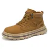 Botas Martin Casuais de Cano Alto com Solado Grosso para Uso Externo Masculino Outono/Inverno Novo Estilo Moda Tendência Antiderrapante Resistente ao Desgaste Botas Curtas para Trabalho