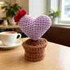 Plantas en maceta tejidas transfronterizas, plantas en maceta artificiales, adornos de punto, flores artificiales de lana terminadas, decoraciones de escritorio, tarjetas, muñecas