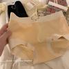 Shorts de Algodão Puro Anti-bacteriano com Entrepernas de Seda Gelada Sem Marcas, Cintura Média, Tamanho Grande, para Meninas Jovens, Roupa Íntima de Desejo Puro para Mulheres