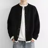 Cárdigan de Punto con Medio Cuello y Botones para Hombre, Suéter Sencillo Estilo Japonés, Chaqueta Suéter de Alta Gama para Hombre para Primavera y Otoño