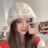 Gorro de lana apilada para mujer, gorro de felpa para otoño e invierno, grueso, combinable con todo, gorro frío, gorro grande, cálido, para la cara, gorro pequeño de punto.
