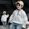 Sudadera para niño, colección primavera/otoño, nuevo estilo 2026, top infantil casual y elegante, prenda base de media cremallera estilo coreano